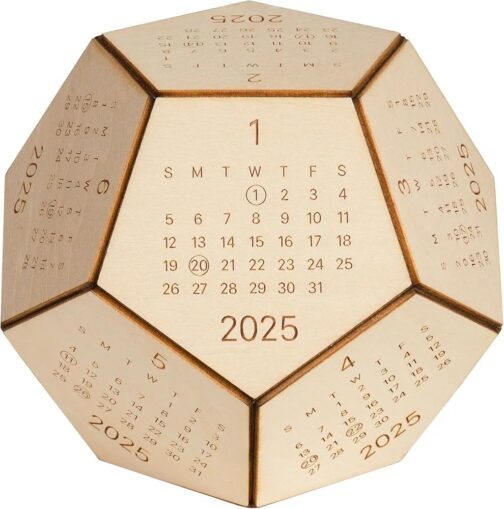 Hexagonal Desk Calendar 2025